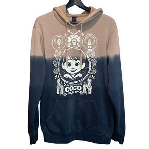 Disney Pixar Coco Hoodie Pullover Mens M Graphic Print Dip‎ Dye